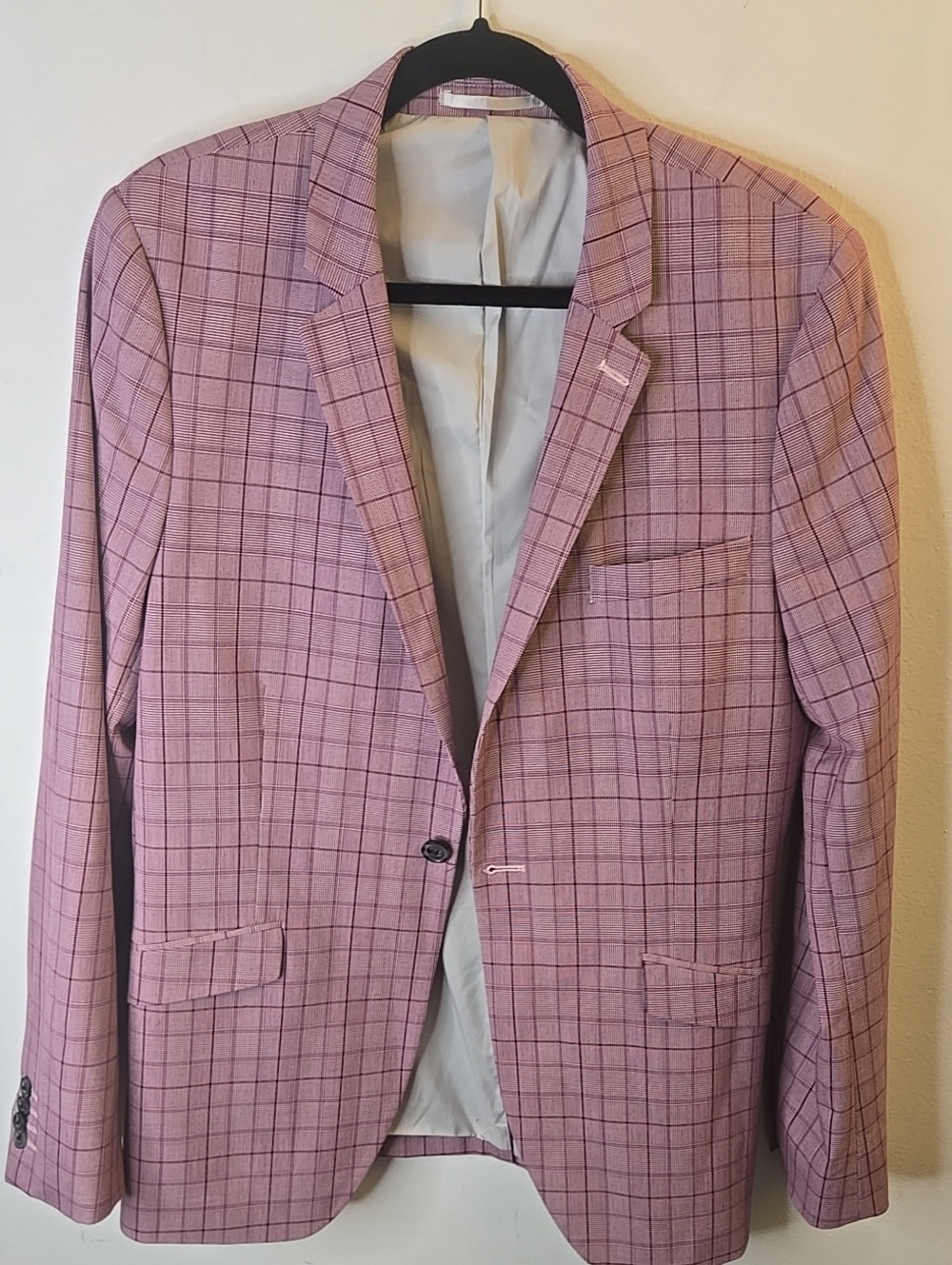 Topman Pink Windowpane Sport Coat